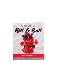 Стимулирующий презерватив-насадка Roll   Ball Strawberry - Sitabella - купить с доставкой в Ноябрьске