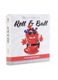 Стимулирующий презерватив-насадка Roll   Ball Strawberry - Sitabella - купить с доставкой в Ноябрьске