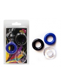 Набор из трех разноцветных эрекционных колец Erowoman-Eroman - Erowoman-Eroman - в Ноябрьске купить с доставкой