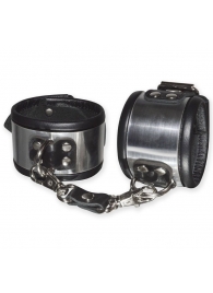 Эффектные серебристо-черные наручники с металлическим блеском - Sitabella - купить с доставкой в Ноябрьске