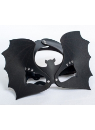 Черная кожаная маска на глаза  Летучая мышь - Sitabella - купить с доставкой в Ноябрьске