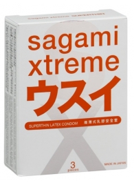 Ультратонкие презервативы Sagami Xtreme SUPERTHIN - 3 шт. - Sagami - купить с доставкой в Ноябрьске