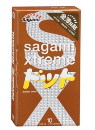 Презервативы Sagami Xtreme FEEL UP с точечной текстурой и линиями прилегания - 10 шт. - Sagami - купить с доставкой в Ноябрьске