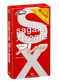 Утолщенные презервативы Sagami Xtreme Feel Long с точками - 10 шт. - Sagami - купить с доставкой в Ноябрьске