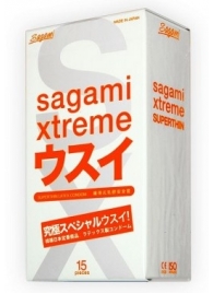 Ультратонкие презервативы Sagami Xtreme SUPERTHIN - 15 шт. - Sagami - купить с доставкой в Ноябрьске