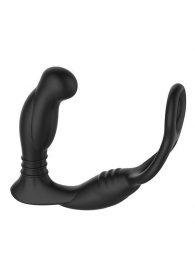 Черная анальная пробка NEXUS SIMUL8 с фиксацией на теле кольцами - Nexus Range - в Ноябрьске купить с доставкой