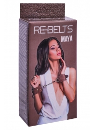 Коричневые кожаные наручники Maya - Rebelts - купить с доставкой в Ноябрьске