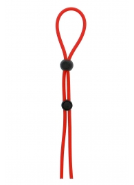Красное лассо на пенис с двумя бусинами STRETCHY LASSO CAGE - Dream Toys - в Ноябрьске купить с доставкой