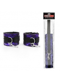 Фиолетово-черные наручники с карабинами - Notabu - купить с доставкой в Ноябрьске