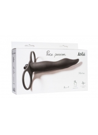 Черная вибронасадка для двойного проникновения Flirtini - 15,9 см. - Lola Games - купить с доставкой в Ноябрьске