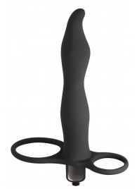 Черная вибронасадка для двойного проникновения Flirtini - 15,9 см. - Lola Games - купить с доставкой в Ноябрьске