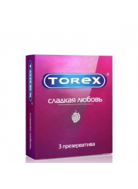 Презервативы Torex  Сладкая любовь  с ароматом клубники - 3 шт. - Torex - купить с доставкой в Ноябрьске