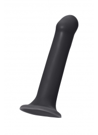 Черный фаллос на присоске Silicone Bendable Dildo L - 19 см. - Strap-on-me - купить с доставкой в Ноябрьске