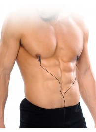 Черные электрические зажимы для сосков Shock Therapy Nipple Clamps - Pipedream - купить с доставкой в Ноябрьске