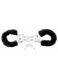 Меховые чёрные наручники Beginner s Furry Cuffs - Pipedream - купить с доставкой в Ноябрьске