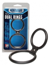 Чёрное двойное эрекционное кольцо Dual Rings Black - Dream Toys - в Ноябрьске купить с доставкой