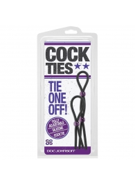 Набор черных эрекционных колец Cock ties - Doc Johnson - в Ноябрьске купить с доставкой