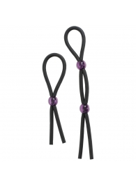 Набор черных эрекционных колец Cock ties - Doc Johnson - в Ноябрьске купить с доставкой