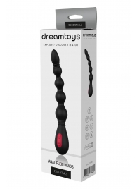 Черный вибромассажер для анальной стимуляции ANAL FLEXI BEADS - 21 см. - Dream Toys