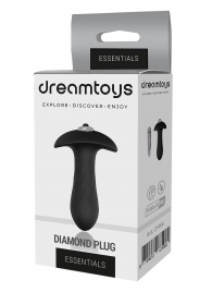 Черная анальная вибровтулка SINGLE SPEED DIAMOND PLUG - 9 см. - Dream Toys