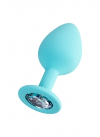 Мятная анальная втулка Brilliant с прозрачным кристаллом - 8 см. - ToyFa - купить с доставкой в Ноябрьске