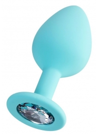 Мятная анальная втулка Brilliant с прозрачным кристаллом - 8 см. - ToyFa - купить с доставкой в Ноябрьске