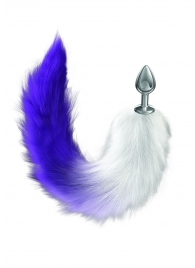 Серебристая анальная пробка с фиолетовым хвостом Galaxy - Lola Games - купить с доставкой в Ноябрьске