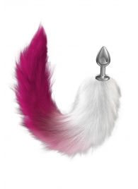 Серебристая анальная пробка с розовым хвостом Starlit - Lola Games - купить с доставкой в Ноябрьске