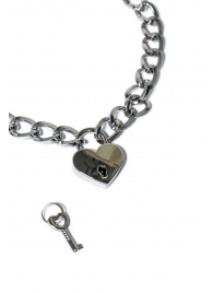 Серебристый ошейник Embrace с ключиком - Lola Games - купить с доставкой в Ноябрьске