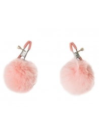 Зажимы на соски Angelic с розовыми меховыми шариками - Lola Games - купить с доставкой в Ноябрьске