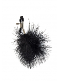 Зажимы на соски с черным пухом Euphoric - Lola Games - купить с доставкой в Ноябрьске