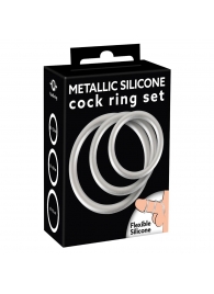 Набор из 3 эрекционных колец под металл Metallic Silicone Cock Ring Set - Orion - в Ноябрьске купить с доставкой