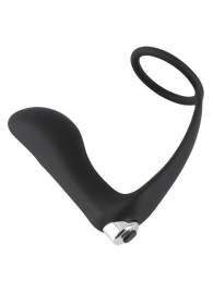 Черное эрекционное кольцо с анальной вибропробкой Vibrating Ring   Plug - Orion - в Ноябрьске купить с доставкой