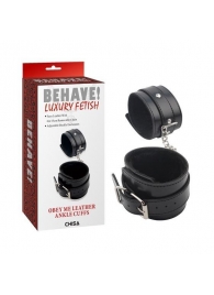 Черные оковы на ноги Obey Me Leather Ankle Cuffs - Chisa - купить с доставкой в Ноябрьске