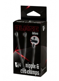 Черные зажимы на соски и клитор на цепочке DELUXE NIPPLE   CLIT CLAMPS - Dream Toys - купить с доставкой в Ноябрьске