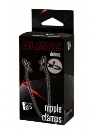 Черные зажимы на соски на цепочке BLAZE DELUXE NIPPLE CLAMPS - Dream Toys - купить с доставкой в Ноябрьске