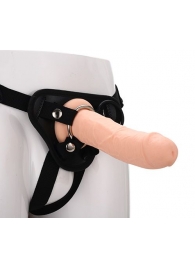 Черные трусики с телесной насадкой STRAP ON REAL DILDO - 21 см. - Dream Toys - купить с доставкой в Ноябрьске