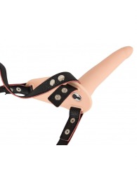 Телесный поясной страпон с вибрацией Vibrating Strap-On - 15,7 см. - Orion - купить с доставкой в Ноябрьске