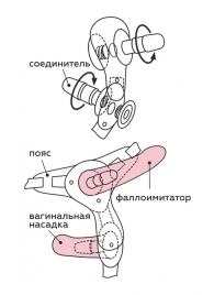 Черный пояс для женщин BEST SELECT с 3 насадками - LOVETOY (А-Полимер) - купить с доставкой в Ноябрьске