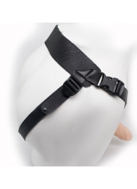 Пустотелый фаллопротез-реалистик на ремешках с заклепками - 18 см. - LOVETOY (А-Полимер) - купить с доставкой в Ноябрьске