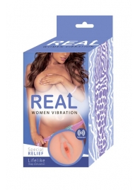 Телесный вибромастурбатор-вагина Real Women Vibration - Real - в Ноябрьске купить с доставкой