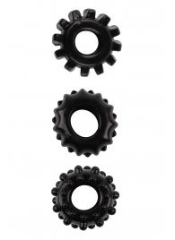 Набор из 3 черных эрекционных колец SET OF 3 COCKRINGS - Dream Toys - в Ноябрьске купить с доставкой