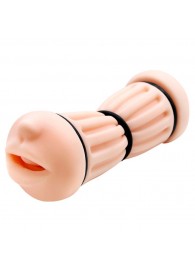 Телесный двусторонний мастурбатор Nancy - ротик и вагина - Baile - в Ноябрьске купить с доставкой