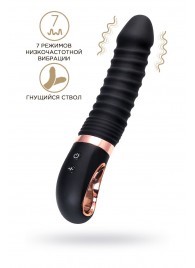 Черный вибратор Waname D-Splash Hurricane с ребрышками - 22,5 см. - WANAME