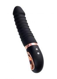 Черный вибратор Waname D-Splash Hurricane с ребрышками - 22,5 см. - WANAME