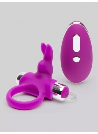 Лиловое виброкольцо с пультом ДУ Remote Control Cock Ring - Happy Rabbit - в Ноябрьске купить с доставкой