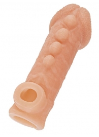 Телесная закрытая насадка с шишечками Cock Sleeve Size S - 13,8 см. - KOKOS - в Ноябрьске купить с доставкой