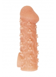 Телесная закрытая насадка с пучками шишечек Cock Sleeve Size M - 15,6 см. - KOKOS - в Ноябрьске купить с доставкой
