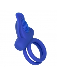 Синее перезаряжаемое эрекционное кольцо Silicone Rechargeable Dual Pleaser Enhancer - California Exotic Novelties - в Ноябрьске купить с доставкой