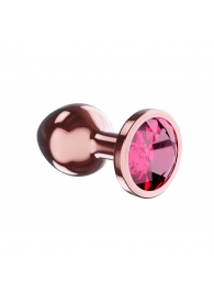 Пробка цвета розового золота с малиновым кристаллом Diamond Ruby Shine S - 7,2 см. - Lola Games - купить с доставкой в Ноябрьске